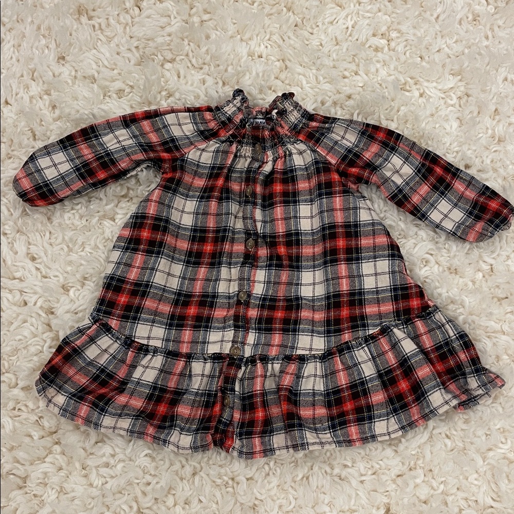 Plaid Long-Sleeve Kids Dress